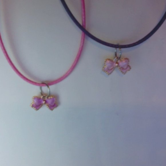 Bow charm necklaces